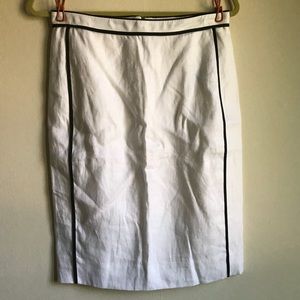 J crew black label pencil skirt white black sz 4